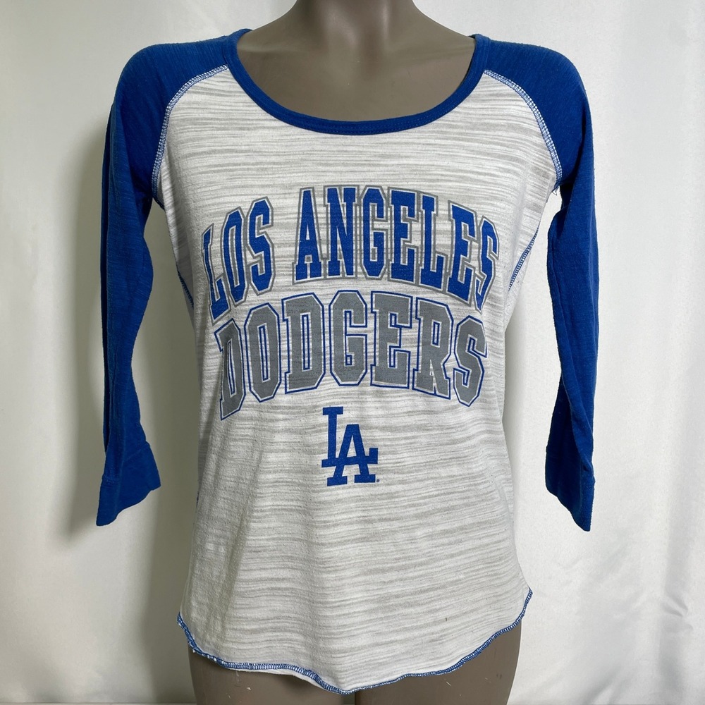 Los Angeles Dodgers MLB Baseball Soft As A Grape Raglan T-Shirt Women's MEDIUM